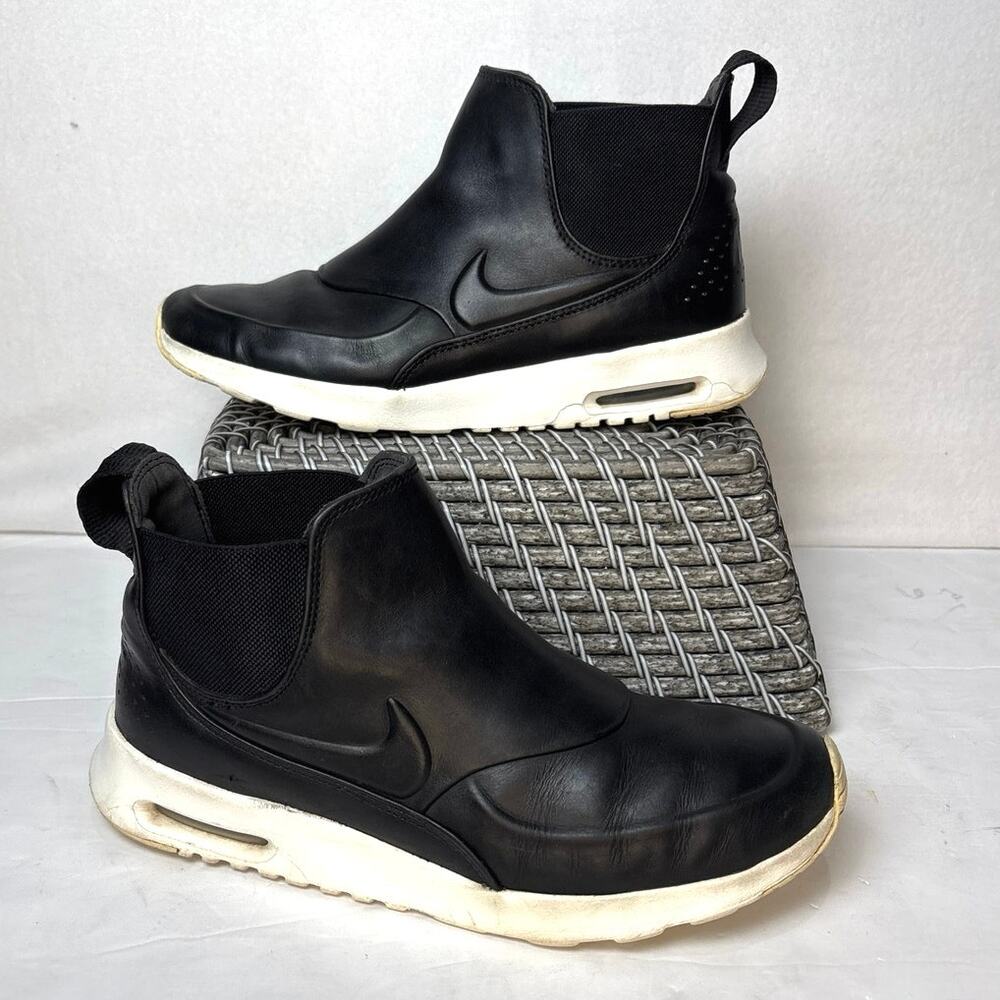 Nike Air Max Thea Mid Black Sail Leather Sneaker Boot Women Size 9